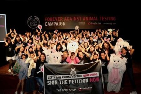 The Body Shop with Cruelty Free International Campaign