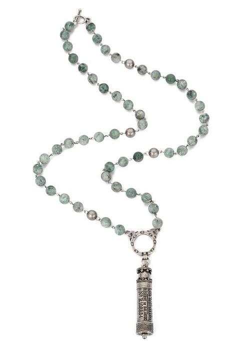 details about this French Kande necklace in sea mist jade at unefemme.net