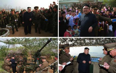 Kim Jong Un Inspects Island Defense Units of the KPA Southwestern Command