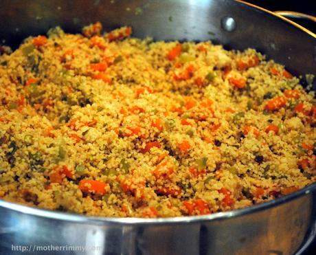 Colorful Couscous Side Dish with Carrots and Sage