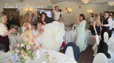 conga and guests dancing after wedding breakfast at willington hall