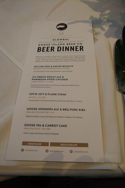 Goose Island Beer Company Beer Dinner (Glowbal) – June 6th, 2017