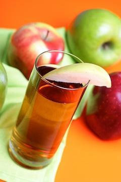Close up of apple juice drink