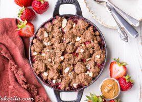 Strawberry Crisp with Almond Butter Crumble (Paleo + Vegan)