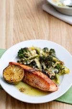 Broiled Salmon with Broccoli and Cheese