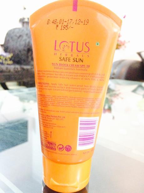 Lotus Herbals Sun Block Cream SPF-30 Review