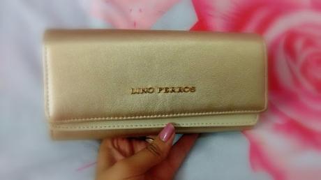 Lino Perros Gold Toned Textured Threefold Wallet (Myntra.com)