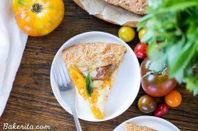 Mozzarella Heirloom Tomato Galette with Parmesan Crust (Gluten Free + Grain Free)