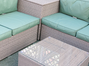 Corner Rattan Sofa with Cushion Storage