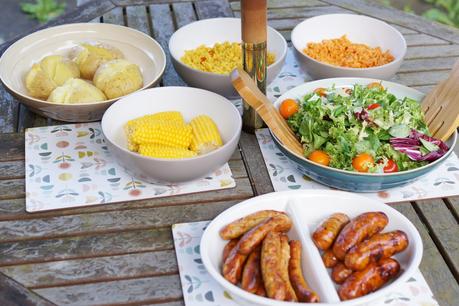 Hello Freckles Summer Dining Home Eating MOR Sausages Review Healthy Meals