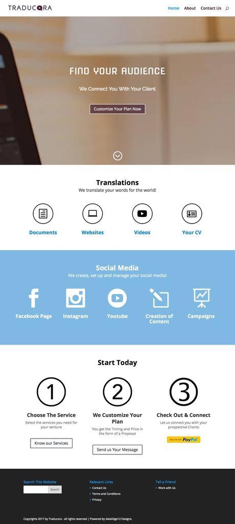 Social Media Translation company WordPress website