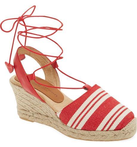 red and white striped espadrilles from Patricia Green, details at une femme d'un certain age