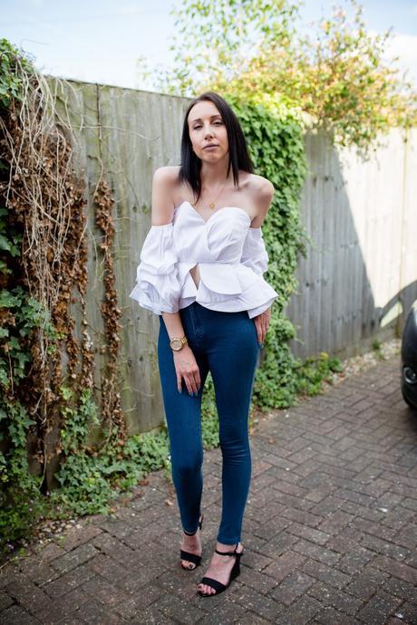 Bardot Ruffle Sleeve Top