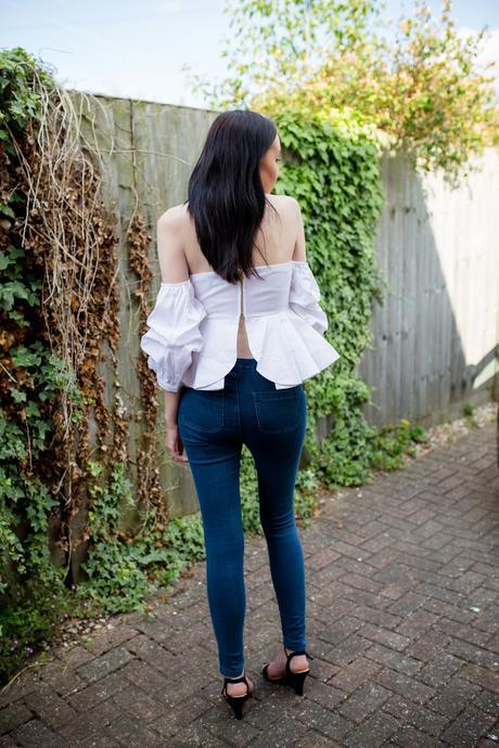 Bardot Ruffle Sleeve Top