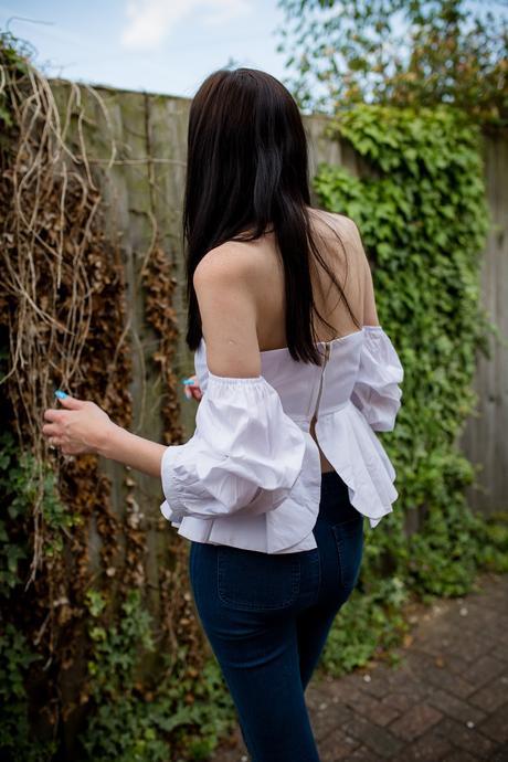 Bardot Ruffle Sleeve Top