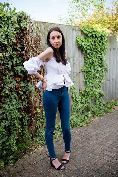 Bardot Ruffle Sleeve Top