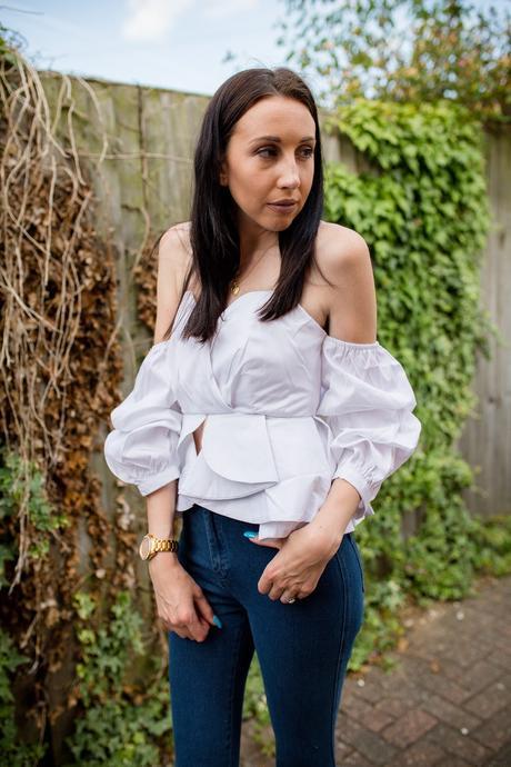 Bardot Ruffle Sleeve Top