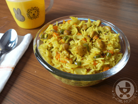 Vegetable and Soya Chunks Rice for Toddlers