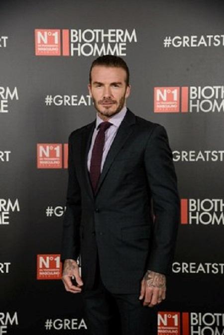 David Beckham in Madrid for new Biotherm Homme Aquapower