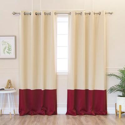 color block blackourt curtains 