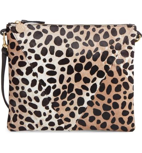 detail: Clare V. leopard print crossbody bag. Details at une femme d'un certain age.