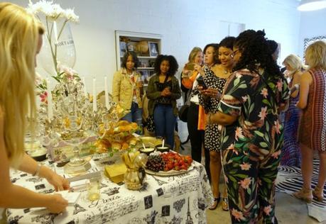 refreshment table at the French Kande blogger event. Details at une femme d'un certain age