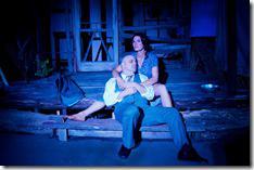 : Josie Hogan (Carolyn Klein) and James Tyrone, Jr (Steve Pickering) take solace in the moonlight in Seanachaí Theatre Company’s production of A MOON FOR THE MISBEGOTTEN by Eugene O’Neill, directed by Kevin Theis at The Irish American Heritage Center. 