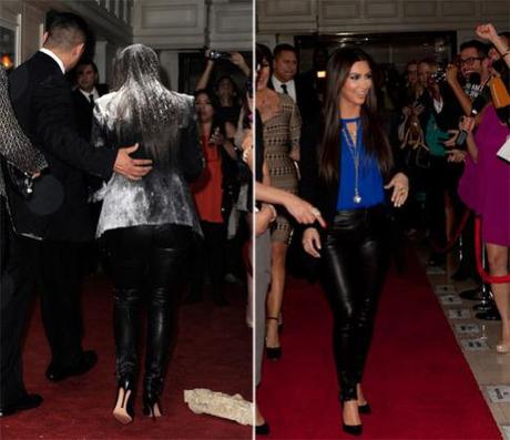 Kim Kardashian gets flour-bombed as she introduces her new perfume at the London Hotel in West Hollywood: image via khloekardashian.celebuzz.com/