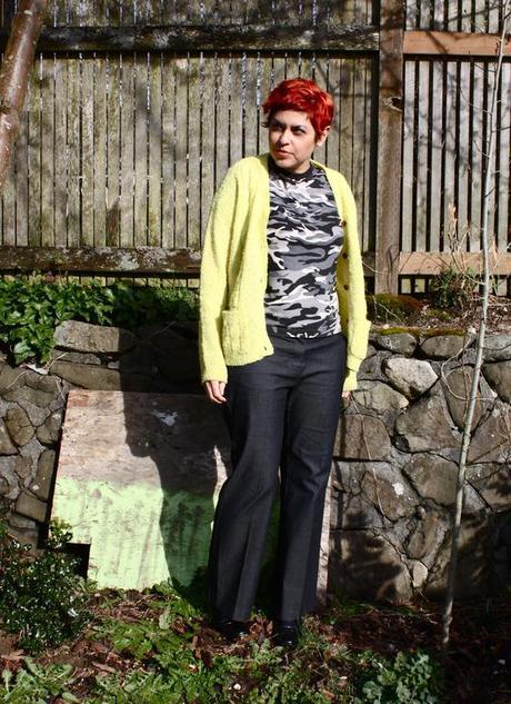 outfit post: 100% Thrifted (Neon + Camo)