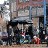 Josh Dallas Helps Kick the Leaves Around for Once Upon a Time Scene in Steveston Near Vancouver