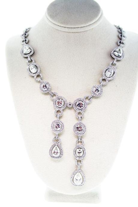 Diamond Necklace, wedding jewelry, wedding day jewelry, right jewelry for your wedding dress, diamonds, diamond Boca Raton, FLorida diamond, estate diamond, vintage diamond necklace, Raymond Lee Jewelers