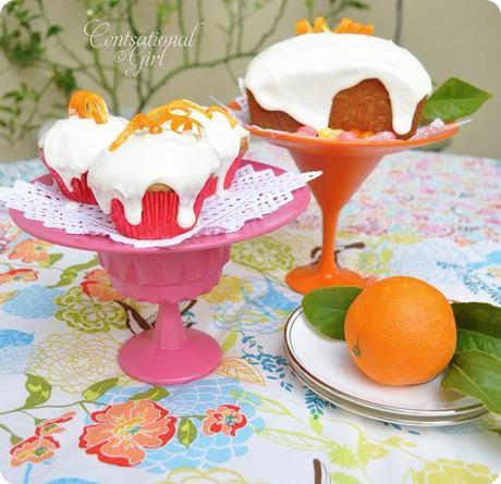 cg pink and orange cake stands