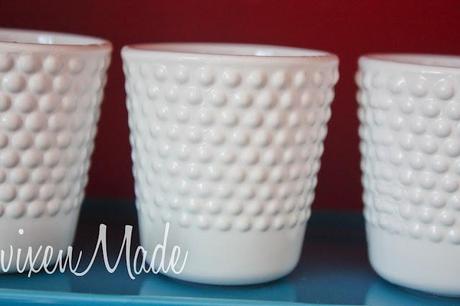 White Hobnail Votives