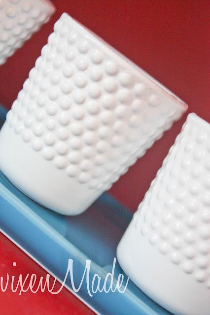 White Hobnail Votives