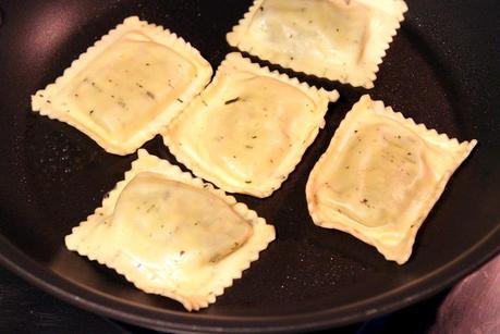 Toasted Ravioli with a Spinach and Tomato Sauce