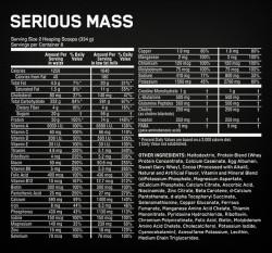 serious mass supplement facts