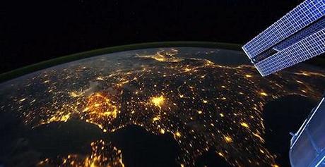 Flying Over The Earth At Night