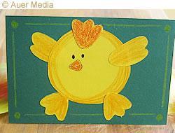 Easter chicken card - print out, color and cut!