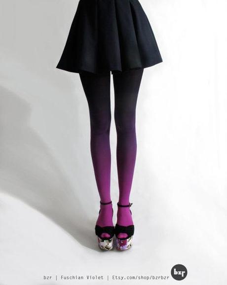 Wishlist: Ombre dip-dyed tights. Love, love, love all the colors...