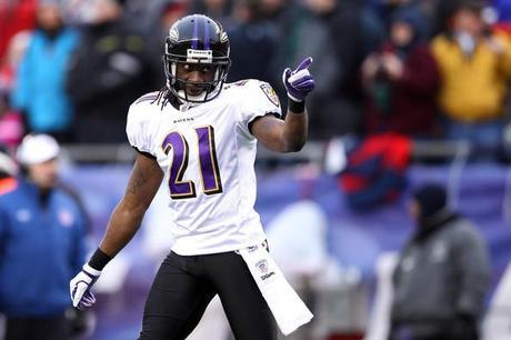 Lardarius Webb Lardarius Webb #21 of the Baltimore Ravens reacts after a play against the New England Patriots during their AFC Championship Game at Gillette Stadium on January 22, 2012 in Foxboro, Massachusetts.