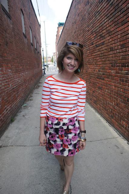 Outfit post: stripes and florals