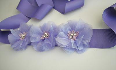 Lavender purple Bridal Sash - Custom Order