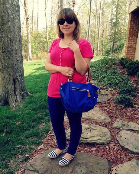 Cobalt blue Longchamp-esq Old Navy bag