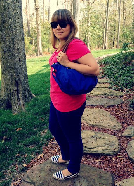 Cobalt blue Longchamp-esq Old Navy bag