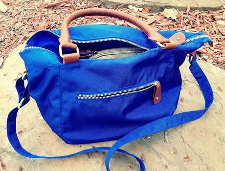 Cobalt blue Longchamp-esq Old Navy bag