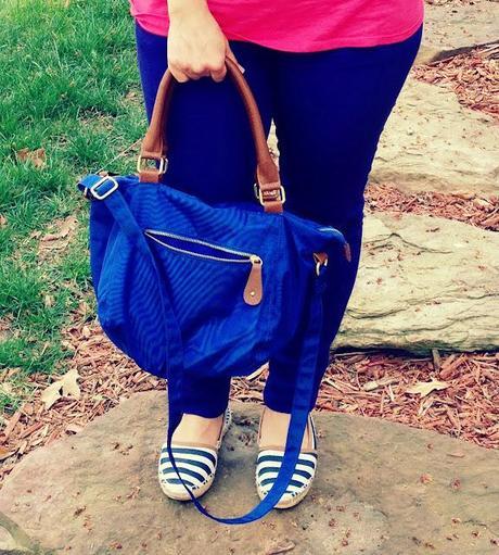 Cobalt blue Longchamp-esq Old Navy bag