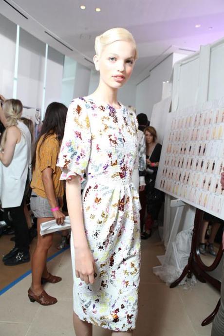 Fashion News: Daphne Groeneveld backstage at Preen Spring 2012....