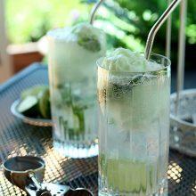 Lime Sherbet Mojito Float Cocktail