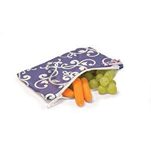 Image: Munchkin 3 Pack Snack Bags, Green/Black/Purple - Reusable and durable - replaces plastic bags