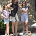 Jennifer Garner and children leaving church